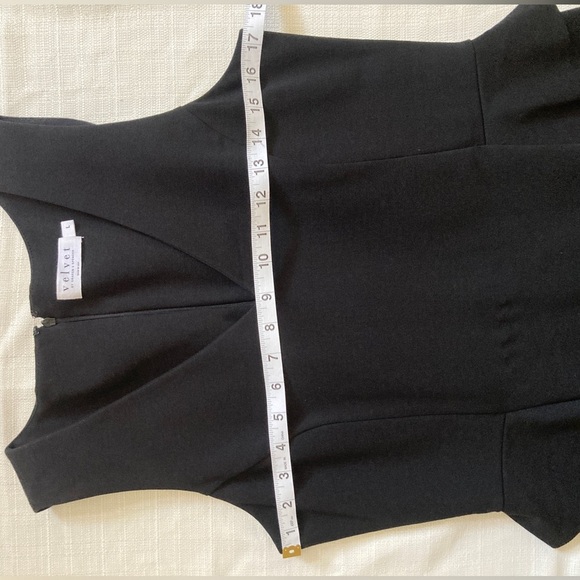 VELVET By Graham & Spencer Ajani Sleeveless Ponti Cocktail Black Dress Size L - Picture 8 of 12